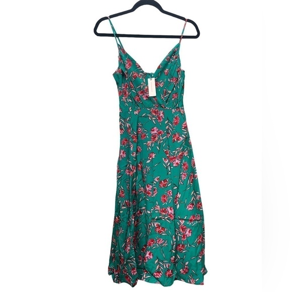 Anthropologie Yumi Kim Vienna Silk Dress in ‘dandelion emerald’ size 2P NWT - Picture 6 of 11